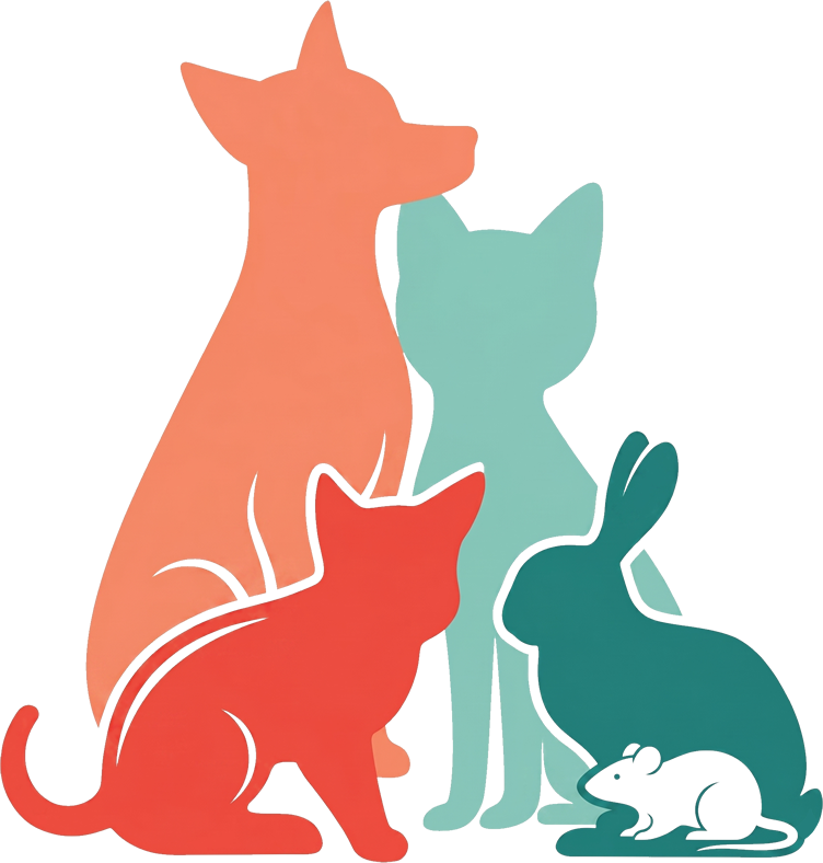 Siluetas de animales domésticos y exóticos